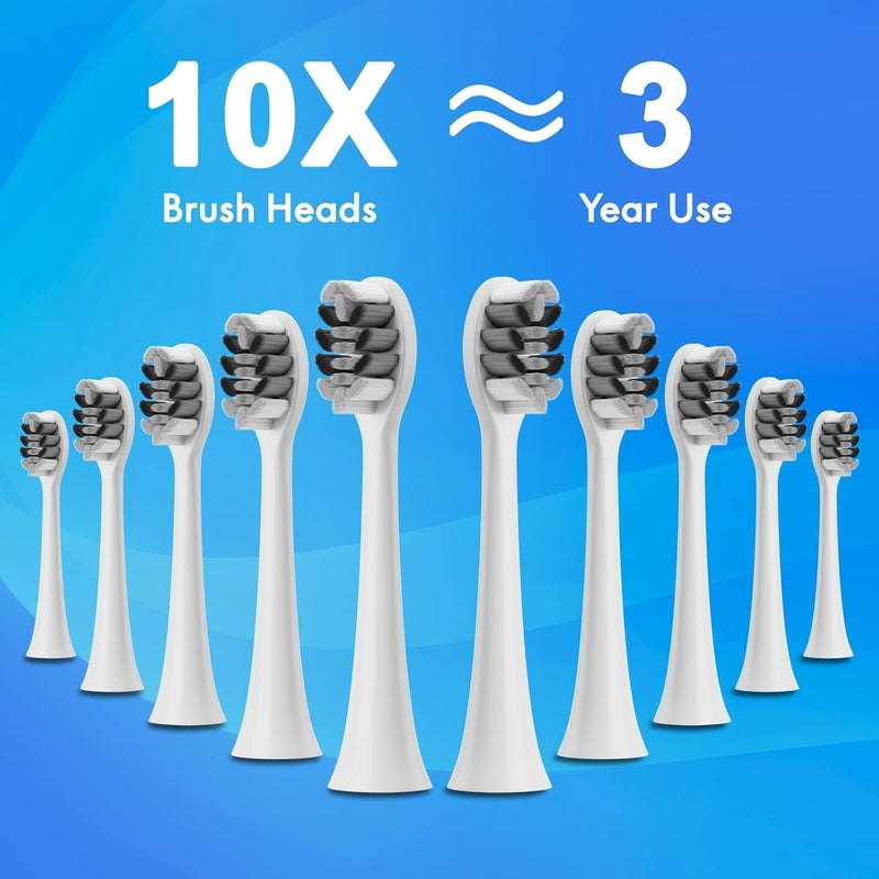 Kuicur Electric Toothbrush, 10 Brush Heads & Travel Case, 42,000 VPM Electric Motor & USB Charging, 5 Modes with Smart Timer, Ultra Whitening Toothbrush for Adults and Kids - Image 4